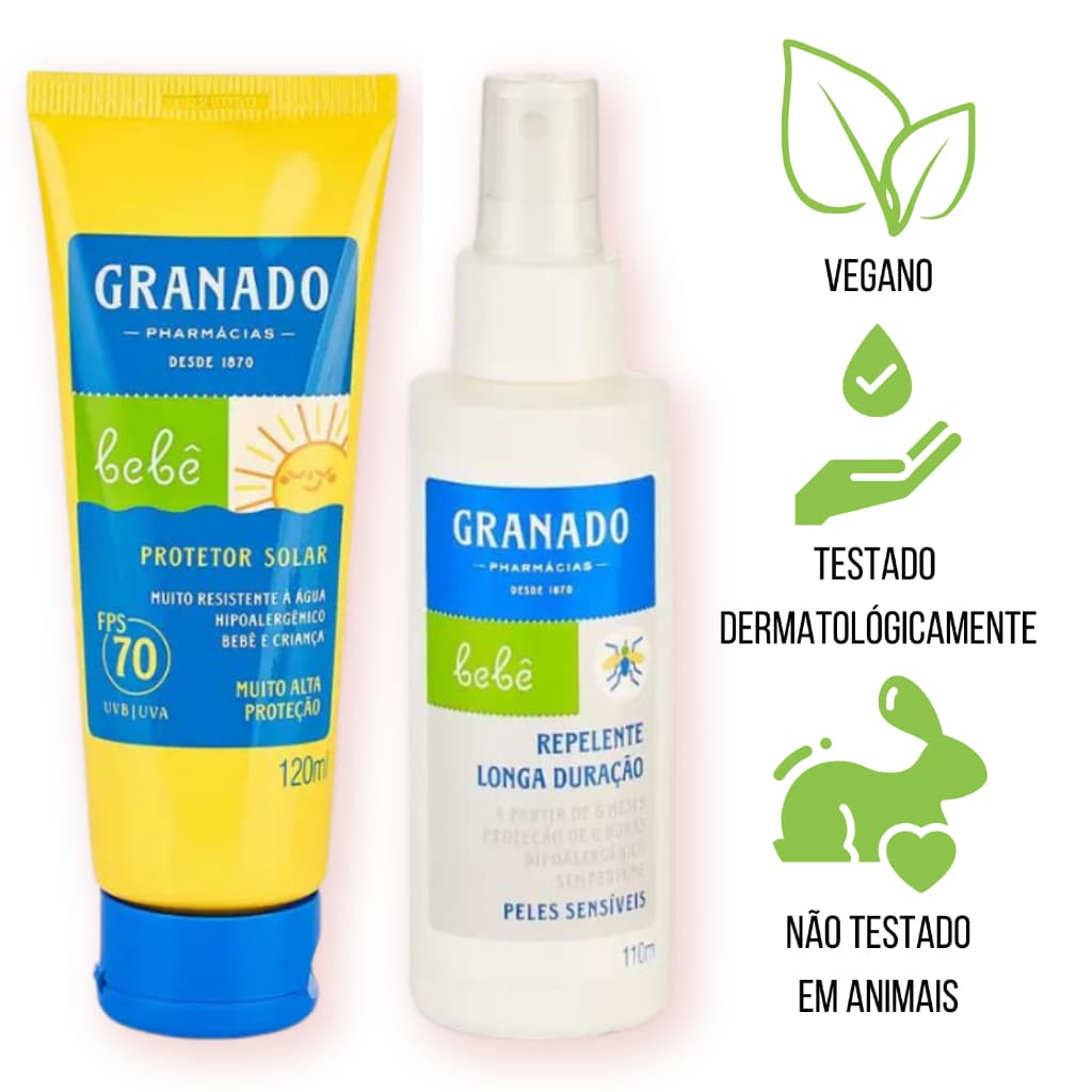 PROTETOR E REPELENTE GRANADO BEBE HIPOALERGENICO PELES SENSÍVEIS