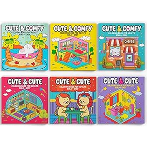 Coleção Coloring Book for Adults 01 - Kit com 6 Livros de Colorir