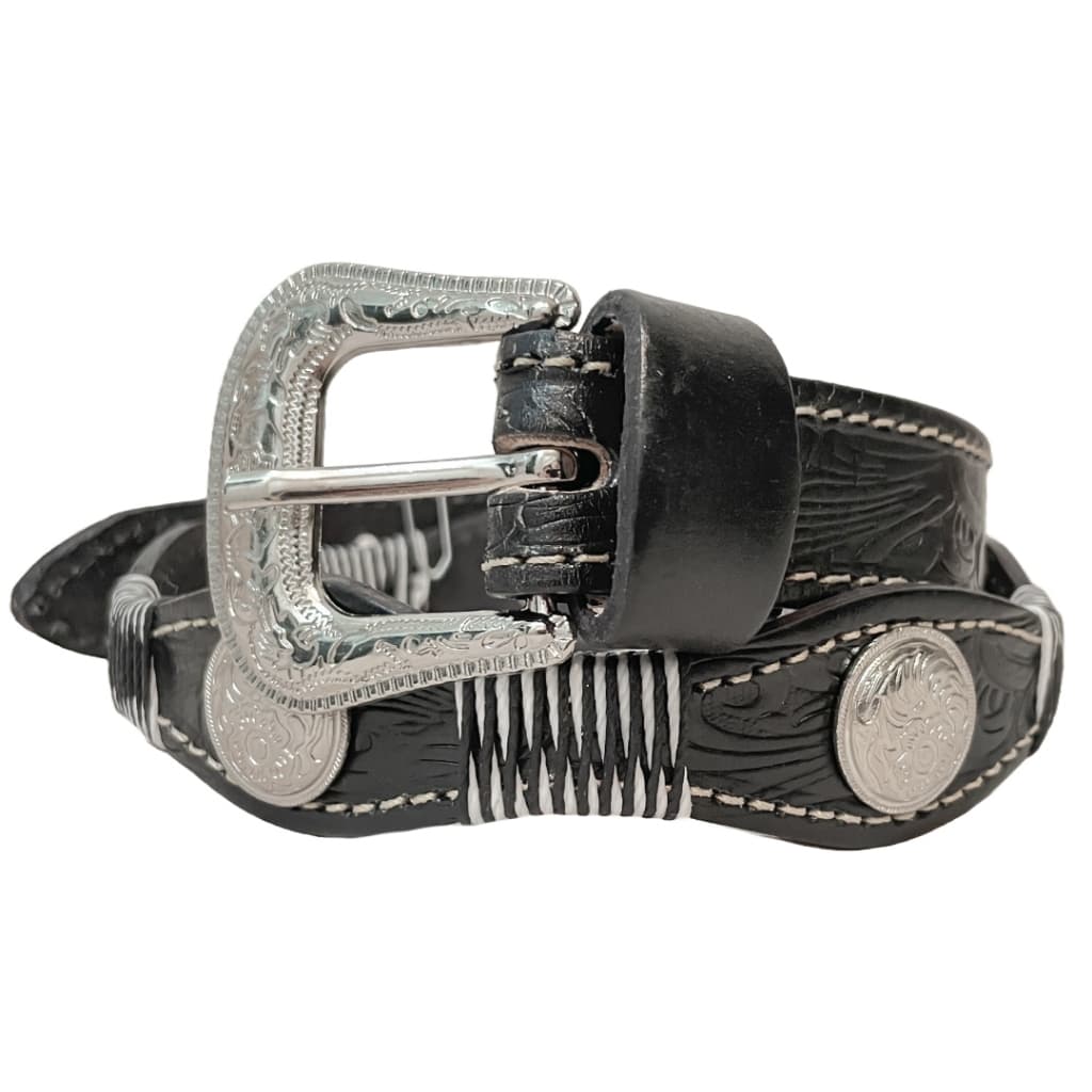 Cinto Infantil De Couro Legítimo Trançado Artesanalmente Com Apliques