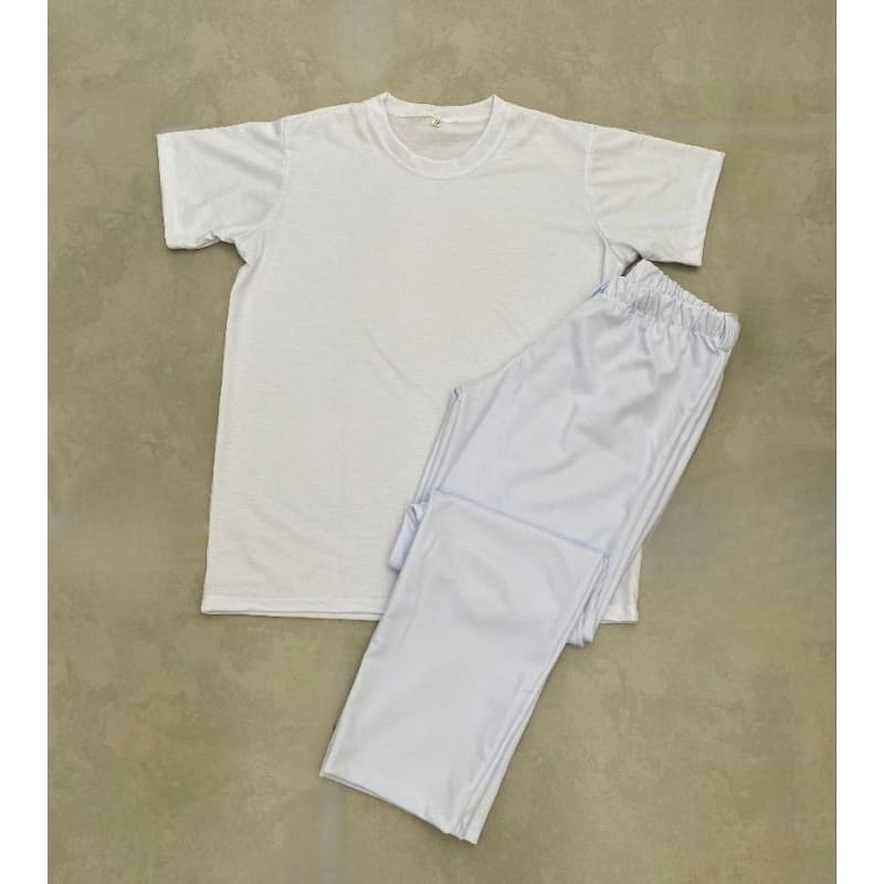 abada capoeira completo calça + camiseta branca  tamanho 8