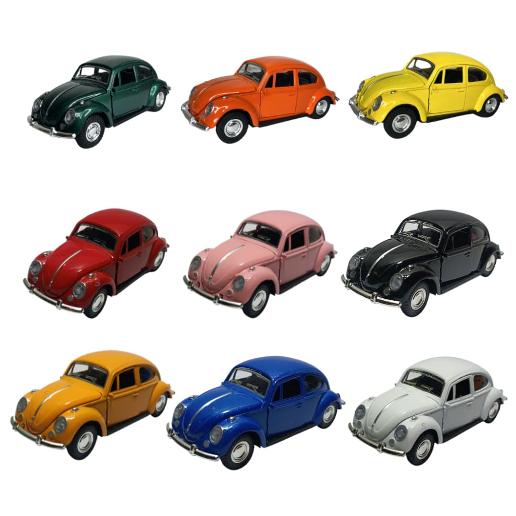 Carrinho De Ferro Fusca Fusquinha Abre Porta Capô Fricção Miniatura ENVERNIZADA