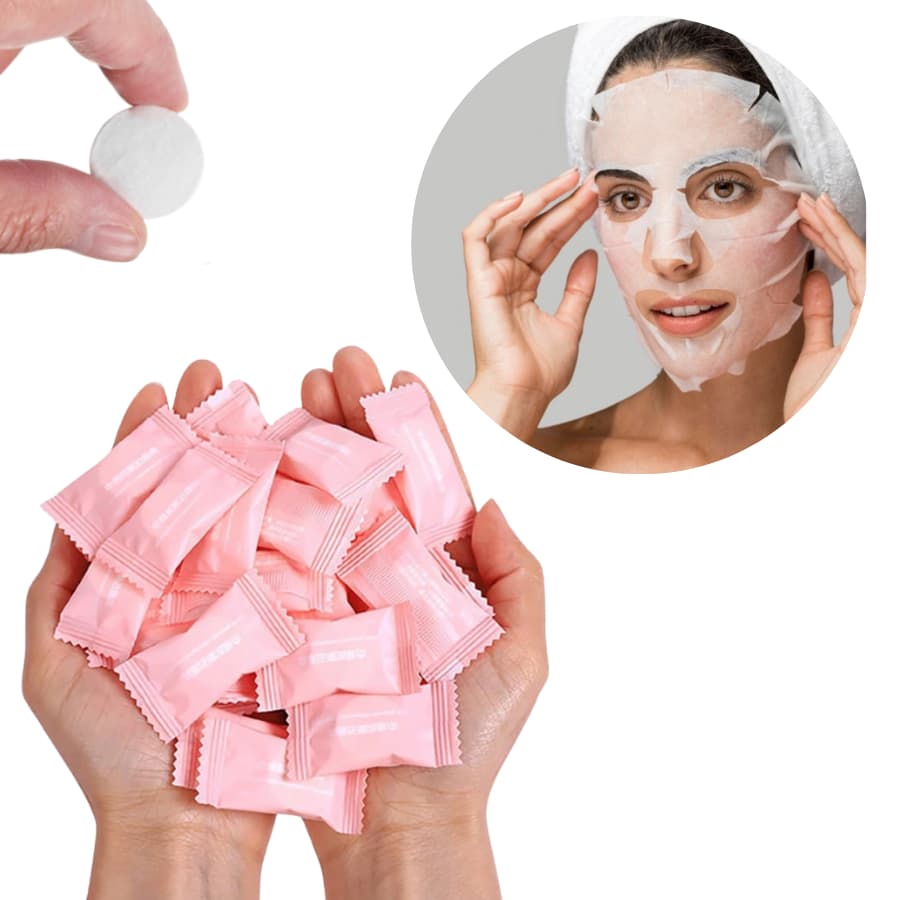 Kit até 150 Máscara Desidratada Comprimido Compactada para Skin Care