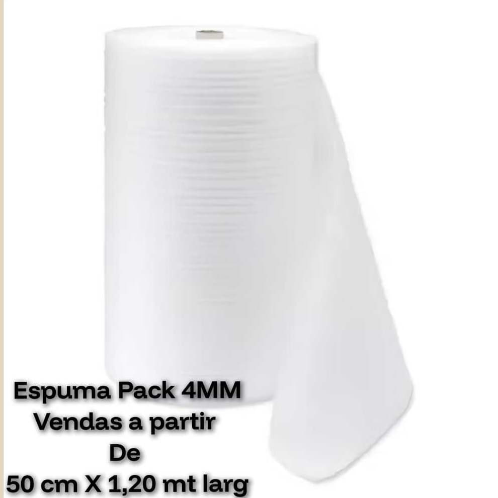 Espuma Pack 4mm ( 0,50 cm x 1,20 mts largura).Estrutura de Bolsas, conferindo as peças leveza.
