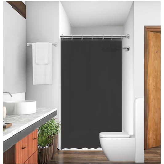 Cortina para Box Banheiro com Visor - POLIÉSTER - com Gancho Anti Mofo Resistente Alta Qualidade