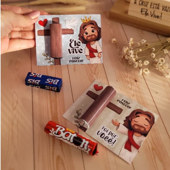 CARDS Cartão + adesivo para Mimo páscoa ( bombom/chocolate ) NÃO ACOMPANHA CHOCOLATE