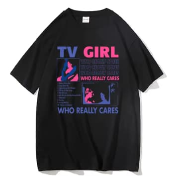 Camiseta TV Girl Who Lie Cares  Adulto/Infantil Lançamento Camiseta Em Algodao