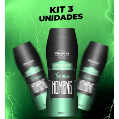 KIT 3 SABONETES INTIMOS MASCULINO - 200ML RHENUKS