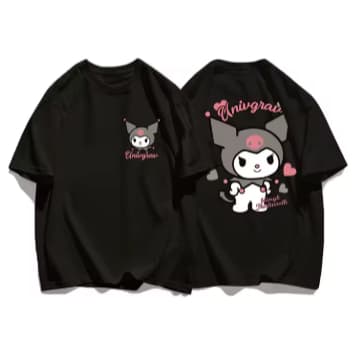 Camiseta   Kuromi  Adulto/Infantil Lançamento Camiseta Em Algodao
