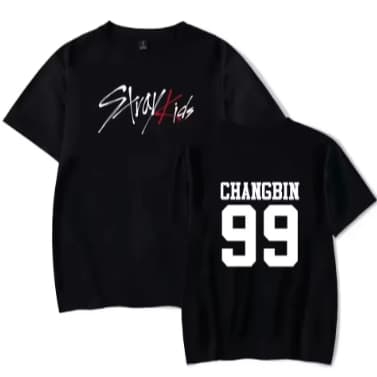 Camiseta  kpop Stray kids Changbin 99 Adulto/Infantil Lançamento Camiseta Em Algodao