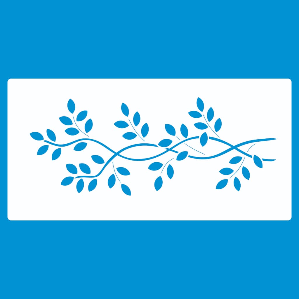 Stencil 12 X 24 GALHOS FOLHINHASMolde Vazado Para Pintura Em Tecido Mdf Madeira Camiseta Pano Prato