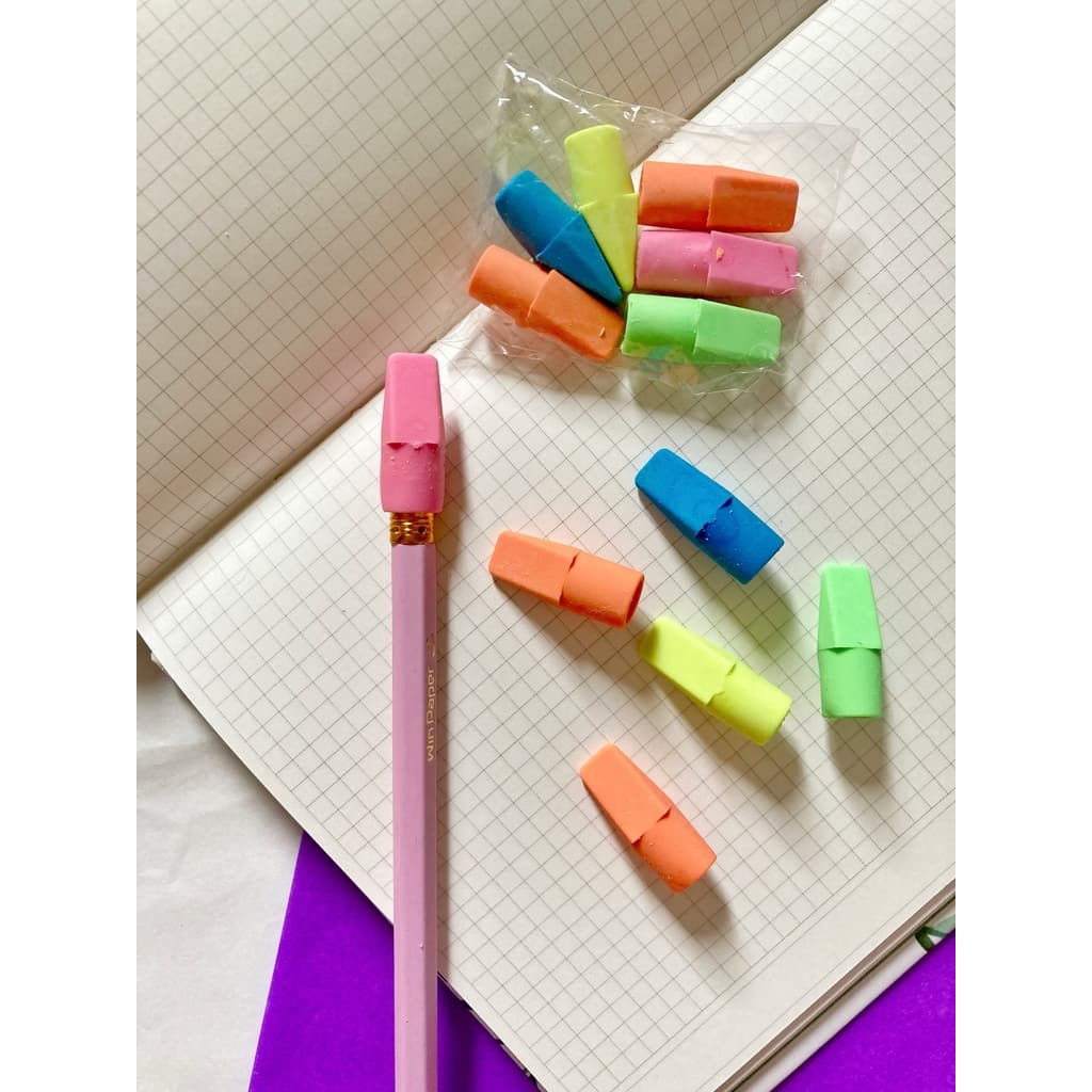 Borracha Ponteira Neon para Lápis  Kit 10 ou  20 unidades