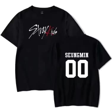Camiseta  Kpop Stray Kids Seungmin 00 Adulto/Infantil Lançamento Camiseta Em Algodao