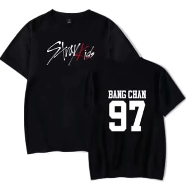 Camiseta  kpop Stray Kids Bang Chan 97 Adulto/Infantil Lançamento Camiseta Em Algodao