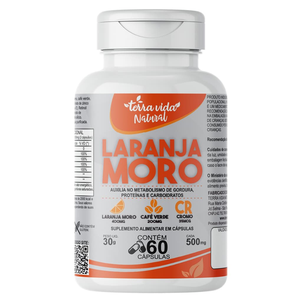 Laranja Moro + Café Verde + Cromo e vitaminas
