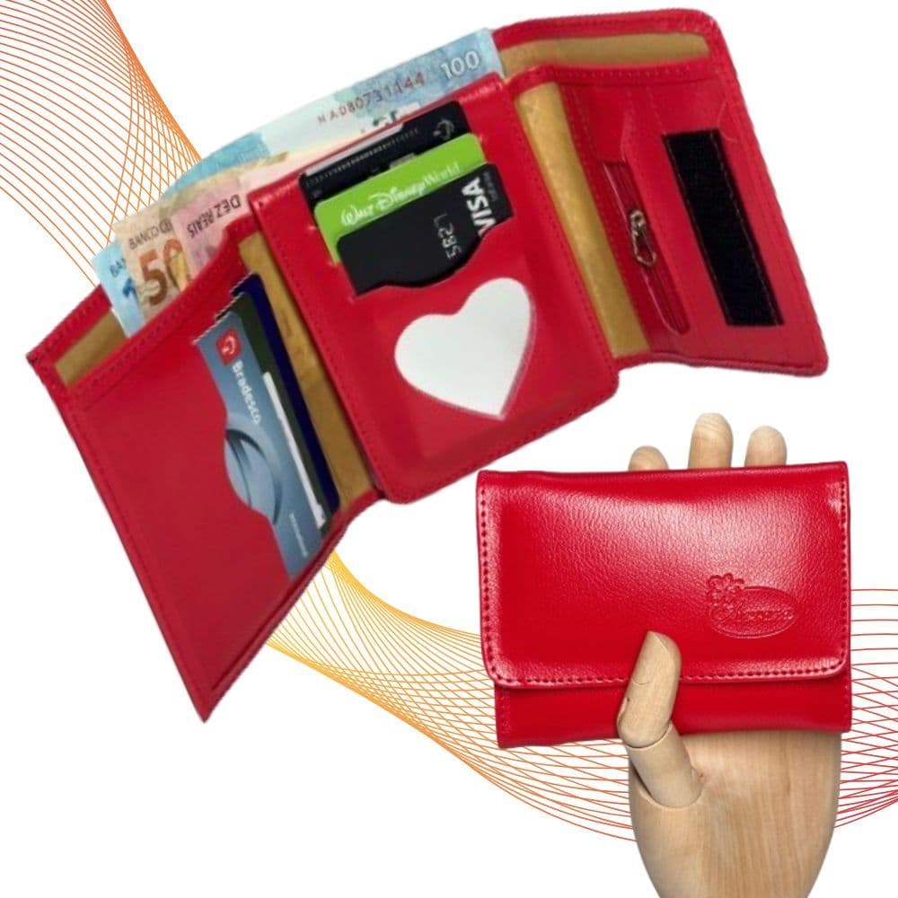 Carteira Feminina com Porta Cartões Dinheiro Documentos Espelho