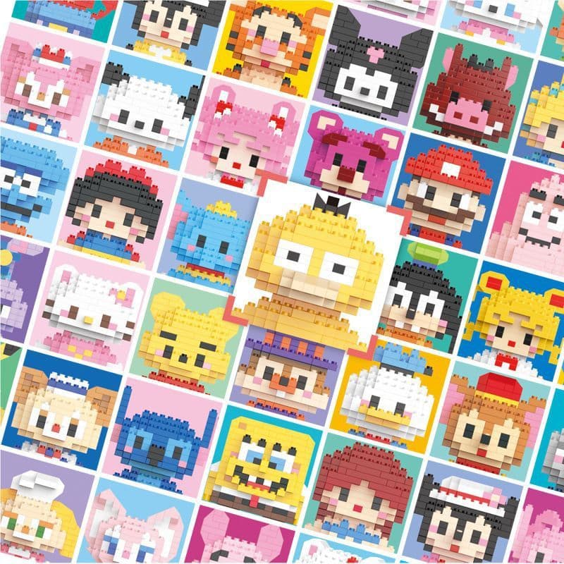Hello kitty L`E`G`O`S Blocos de Montáveis e Colecionáveis Stitch Pikachu Mario Personagens Petit block