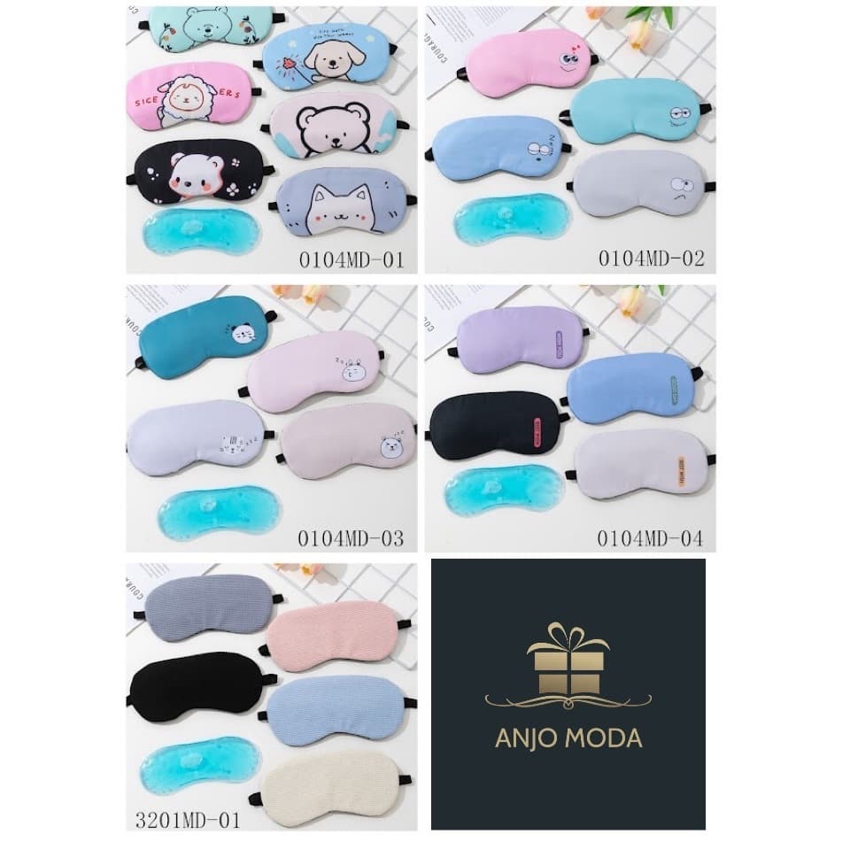 Máscara tapa olho com gel térmico para dormir e descanso estampas fofas