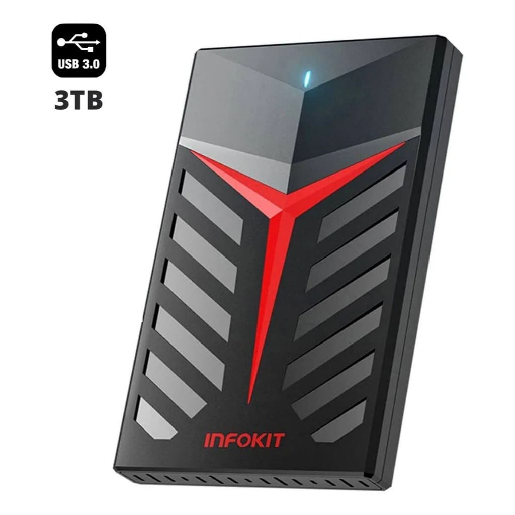 Case para HD 2.5 polegadas SATA III USB 3.0 com LED INFOKIT ECASE-350