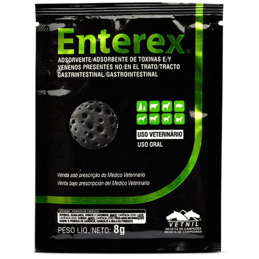Enterex Sachês 8g Carvão Ativado 1 Sache - Vetnil