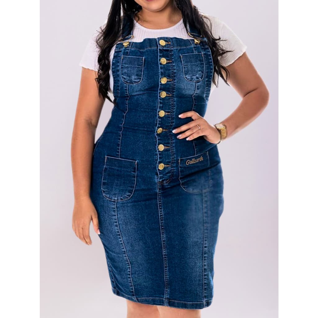 Jardineira Vestido Macacão Moda Evangélica estilo Salopete Gallzarth