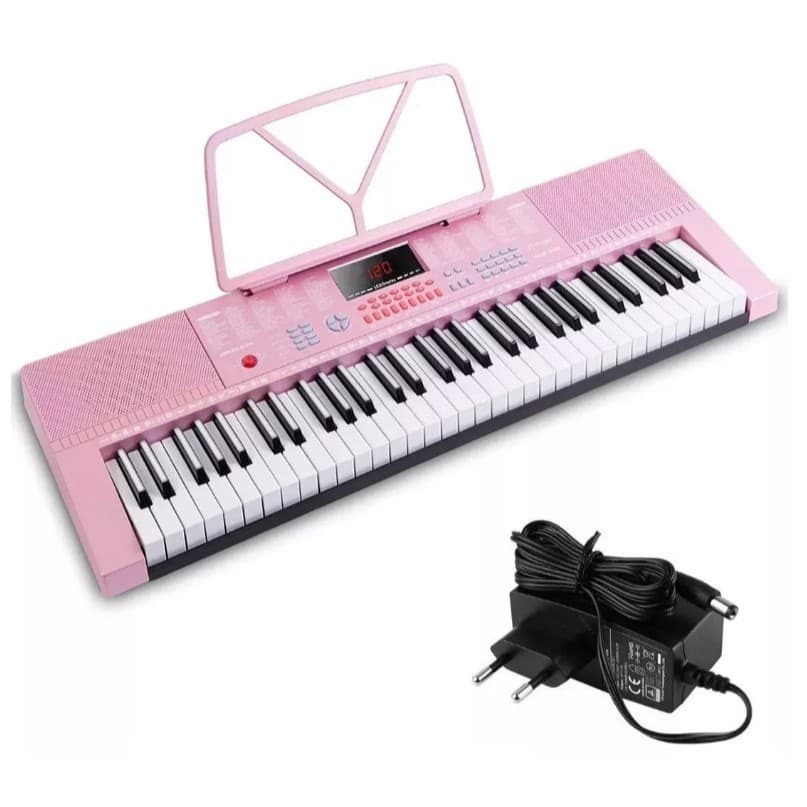 TECLADO MUSICAL 300 TIMBRES 300 RITMOS, 3 MODOS TEACHING, ROSA, MODELO: M-T1280PK