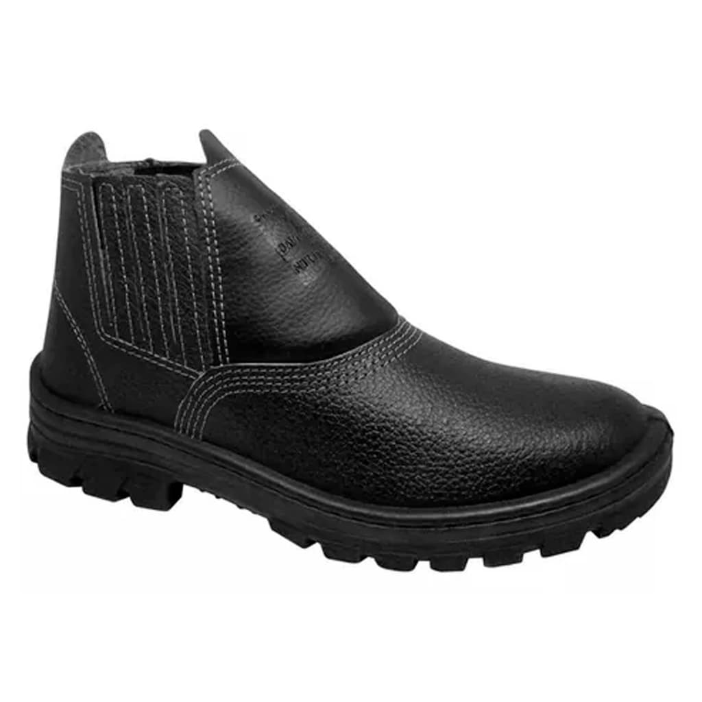 BOTINA DE COURO MONO COM BICO PVC COM CA