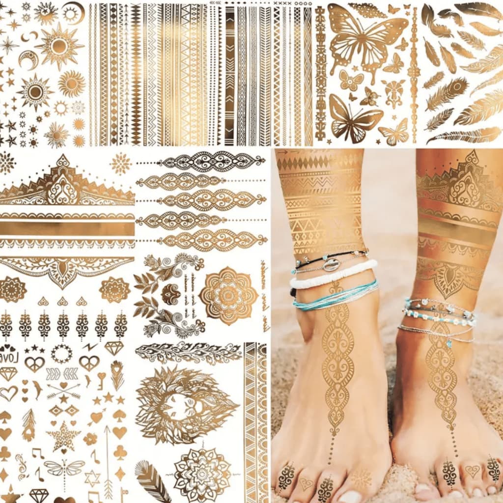 Tatuagem Adesiva Metalizada  Carnaval Temporária