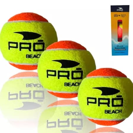Kit 3 Bolas Beach Tennis PRO Na Caixa Bolinha Tenis Praia Stage 2 Treino Quadra Areia Esporte