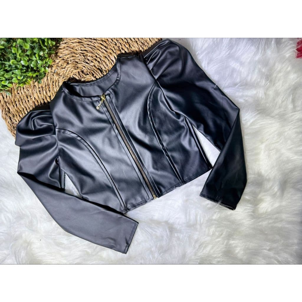 Jaqueta Infantil Corino Fake 02 ao 10 anos Moda Inverno Meia Estação