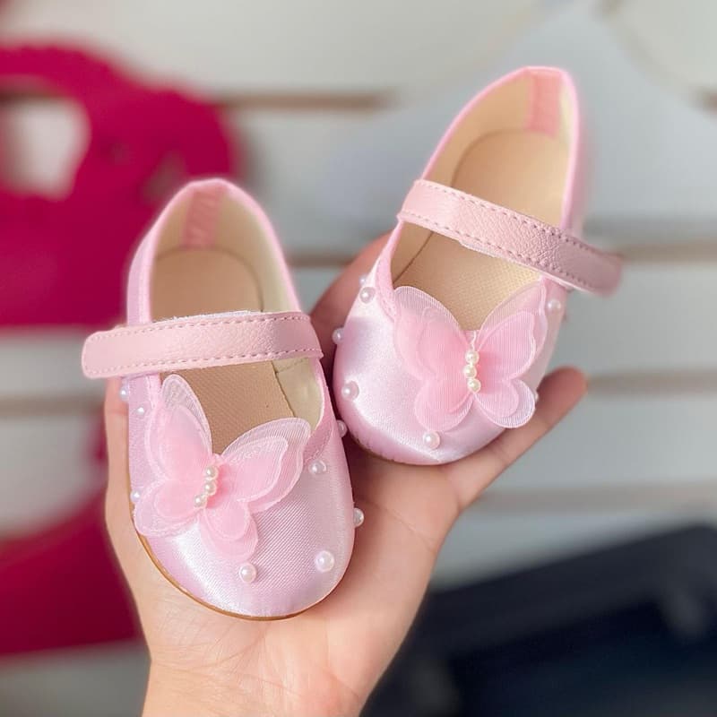 Sapatilha Jardim Encantado Borboletas Rosa Bebê Infantil Menina