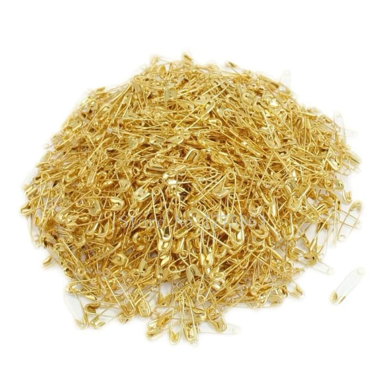 Alfinetes de Segurança Dourados 19mm - Caixa com 1000 Unidades