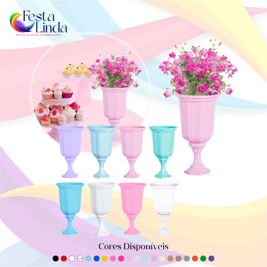 VASO GREGO DECORATIVO LINHA DIAMANTE - 850 ML - VARIAS CORES