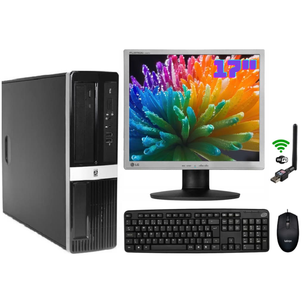 Computador HP Core 2 Duo E7500 8Gb Ram 500gb HD Tela 17" Estudo Trabalho Home Office