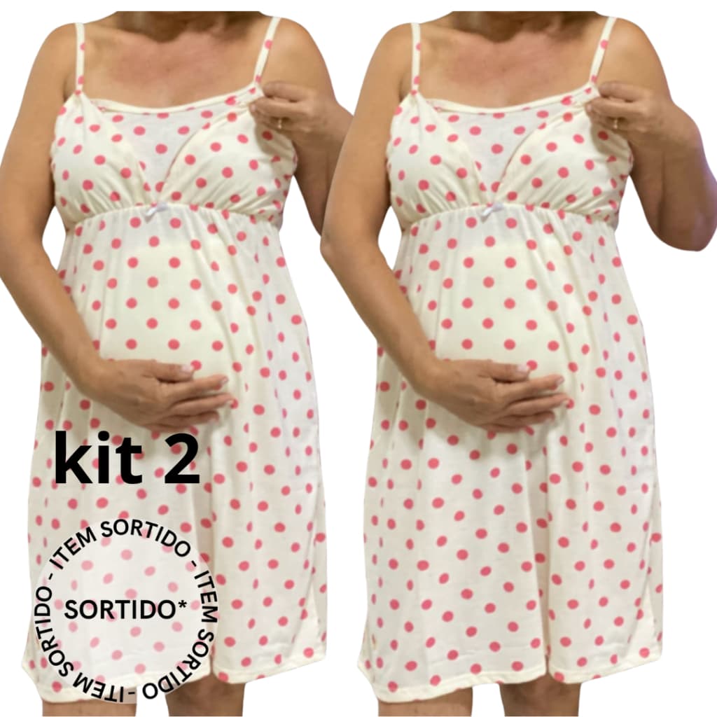 camisola amamentar kit com 2 gestante mamae mae