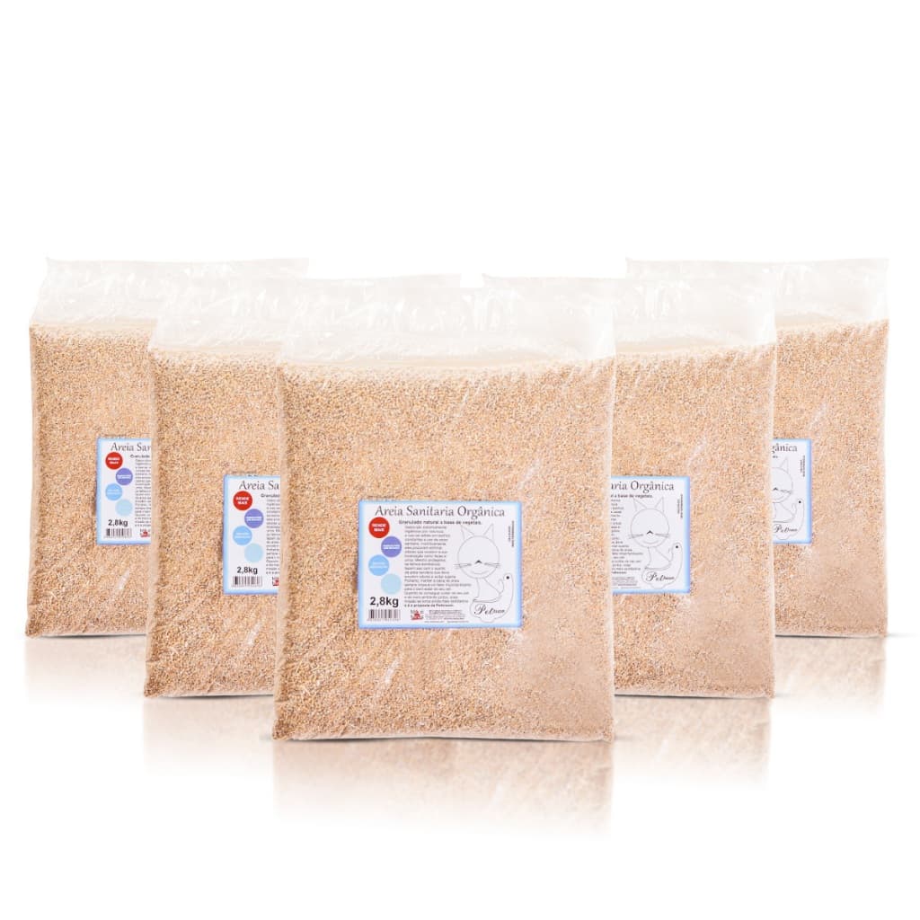Kit 13,5 kg Areia Higienica Sanitaria Para Gatos Base Mandioca e Milho BIODEDRADAVEL