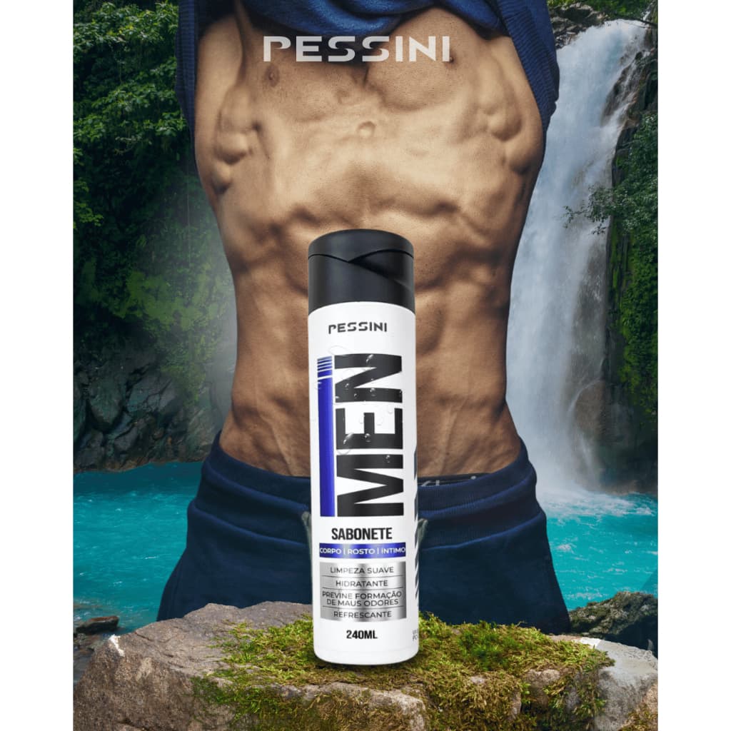 Sabonete Líquido Para Homem Íntimo Rosto E Corpo Hidratante - Pessini
