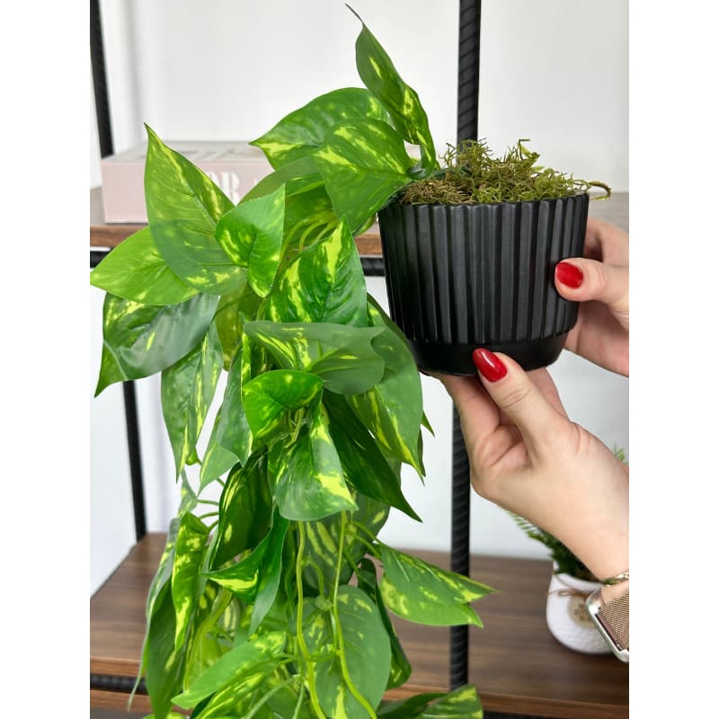 Vaso Decorativo Com Folhagem Artificial Pendente Arranjo Artificial Pendente Planta Artificial Pendente