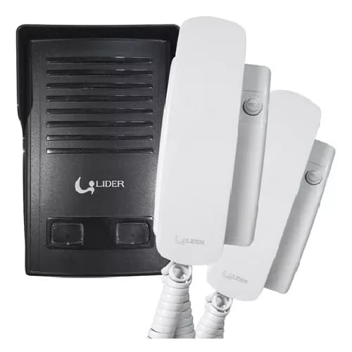 Kit Porteiro Coletivo 2 Pontos Lr522 Líder Com 2 Monofones