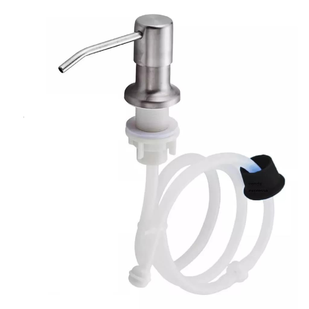 Dispenser Mangueira Dosador Embutir Cuba Pia Galao Flexivel Cor Prateado