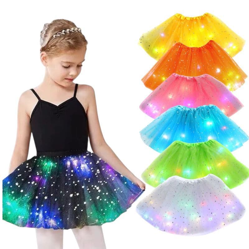 Saia Tule Infantil Tutu COM ou SEM Pisca Led Festa Fantasia Carnaval Bailarina
