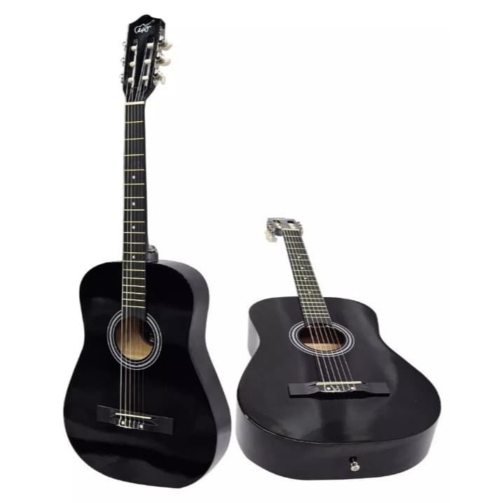 VIOLÃO 38" ACÚSTICO, COM TENSOR E CORDAS DE NYLON, COR PRETO, MODELO 38C-BK