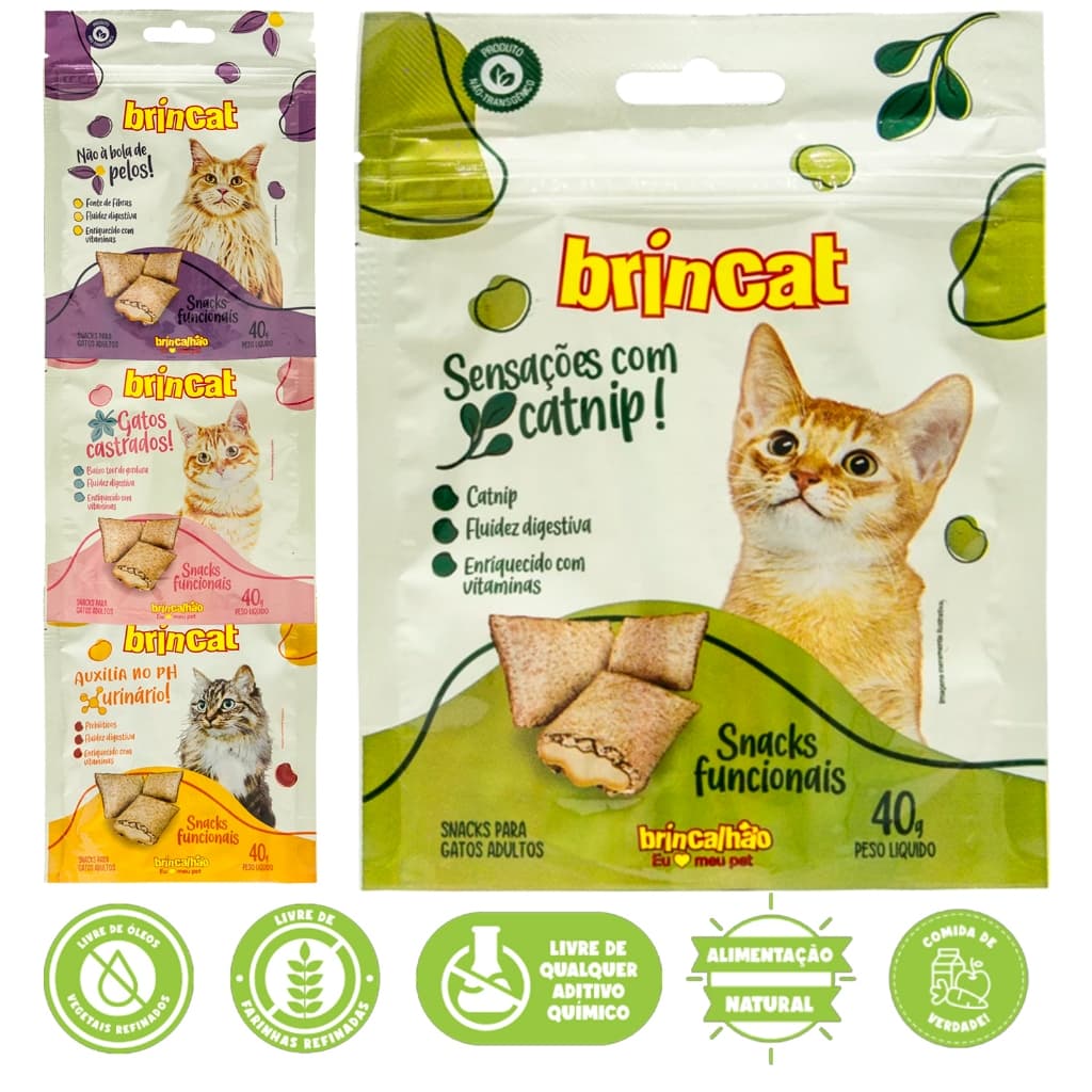 Snacks Funcionais para Gatos - pH Urinário, Catnip e Mais