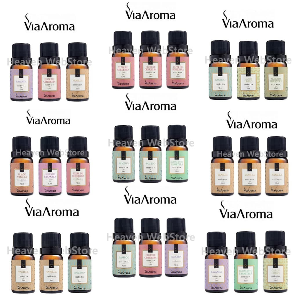 Kit 3 Und Essência Via Aroma Clássica 10ml - Escolha o seu - p/ Aromatizador Difusor