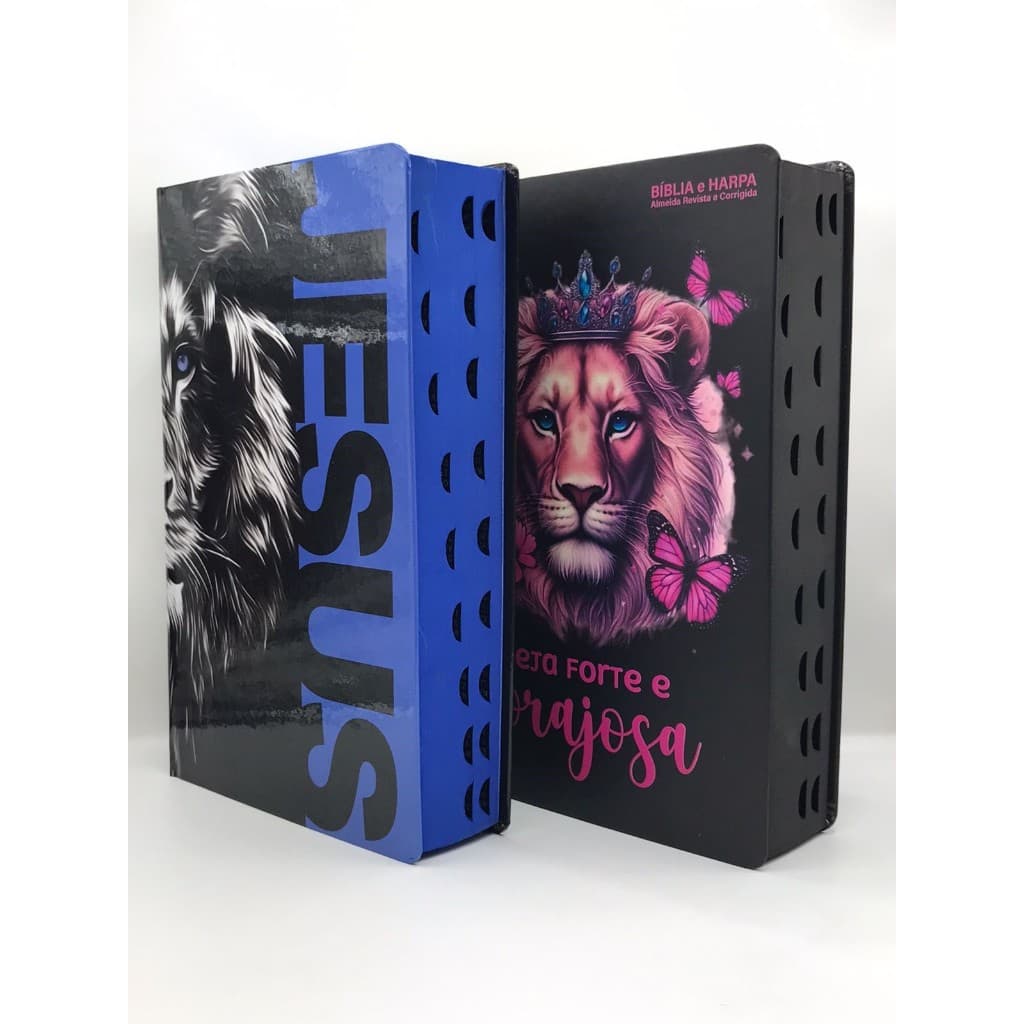 Kit 2 Bíblias  Sagrada Tamanho Grande Capa Dura Com Harpa Palavras de Jesus em Vermelho