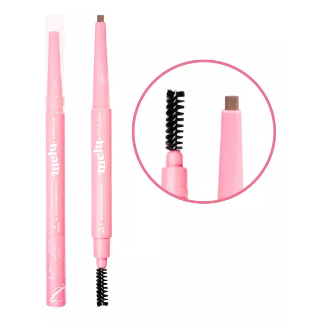 Lápis Duo para Sobrancelhas 2x1 Lápis 2 em 1 Melu by Ruby Rose RR-2403 RR-2401
