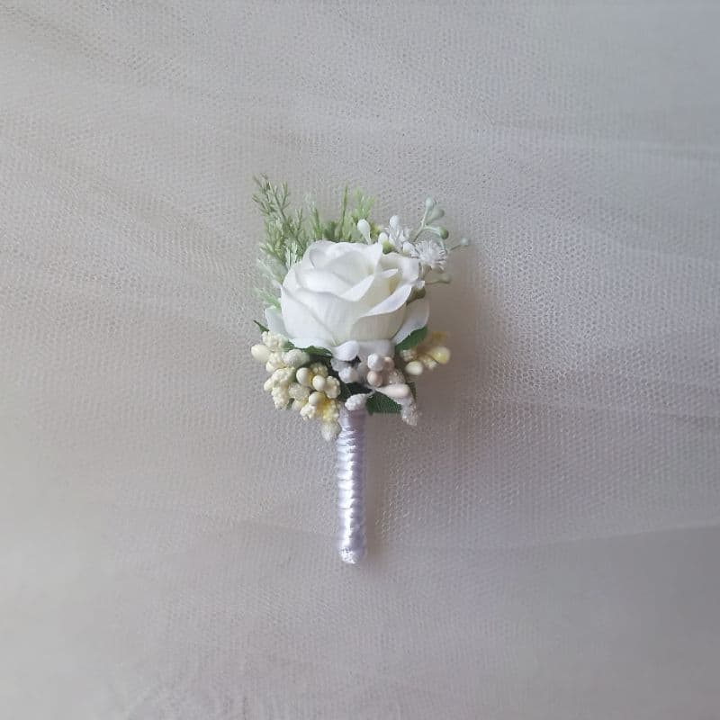 Flor de Lapela Branca, Flor de Lapela para Noivo Pais Padrinhos