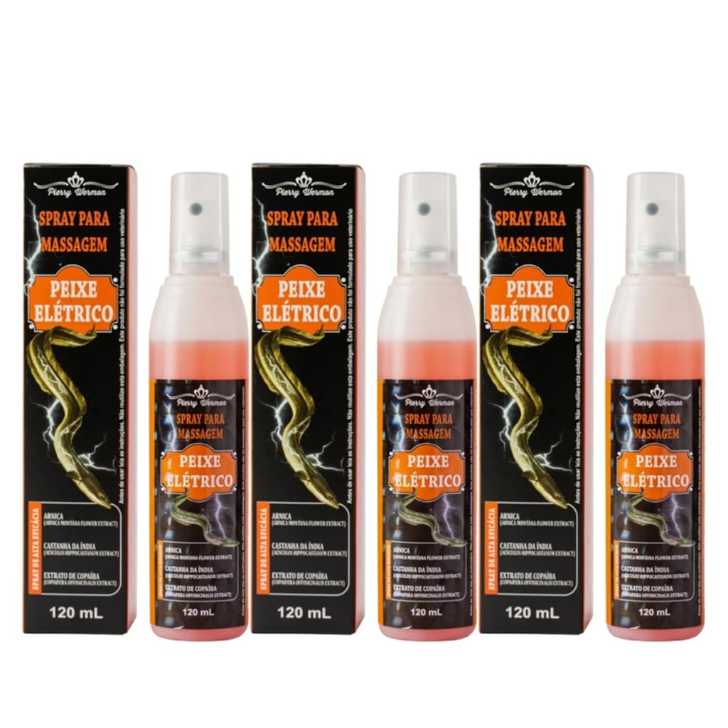 Kit 3 Spray Massagem Peixe Elétrico 120ml
