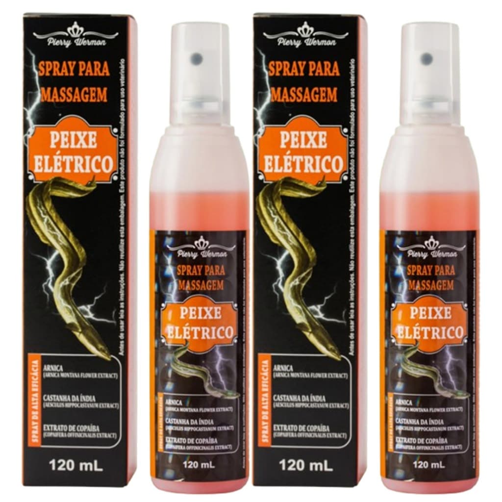Kit 2 Spray Massagem Peixe Elétrico 120ml