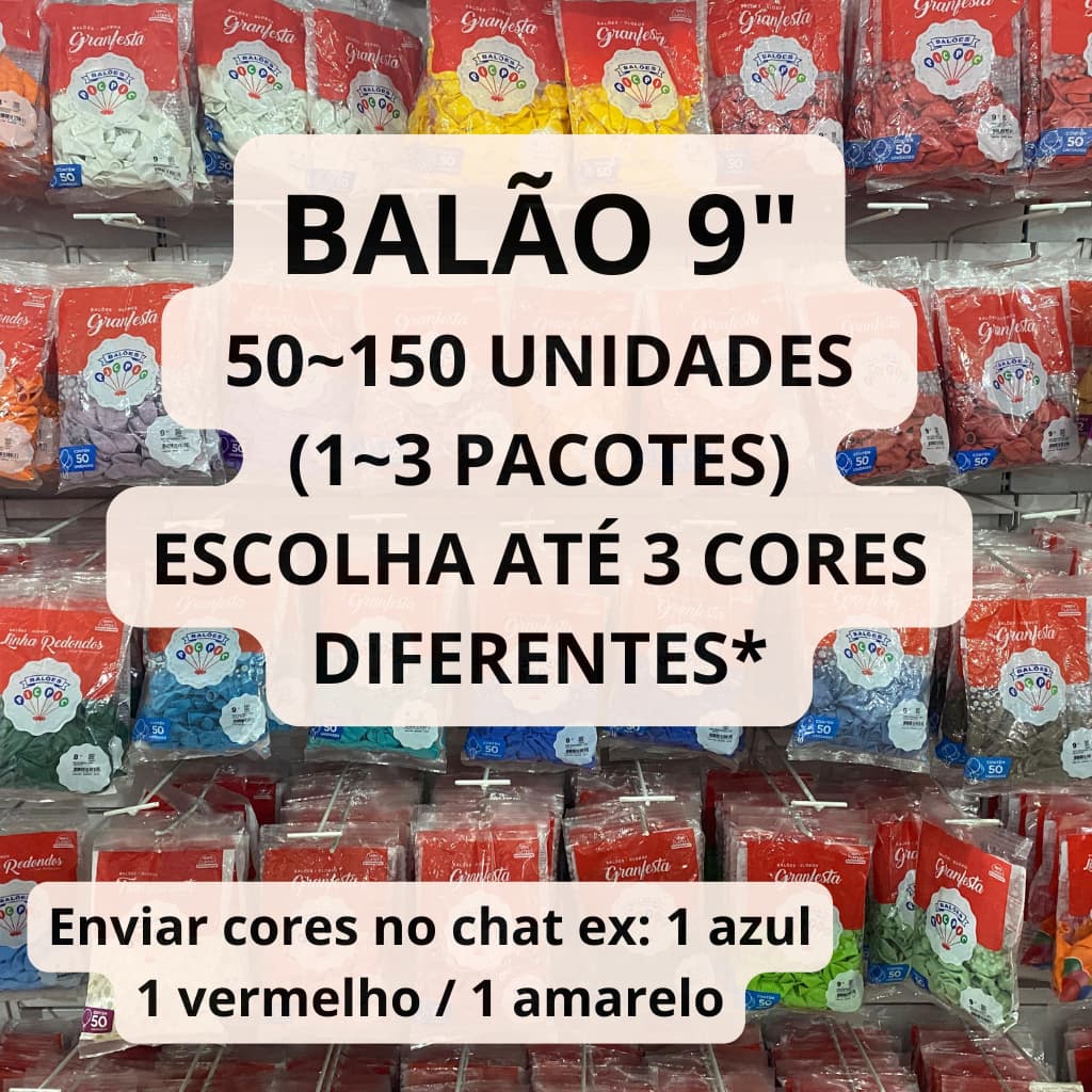 Balão Bexiga para Festa 9 polegadas - Pic Pic - Redondo