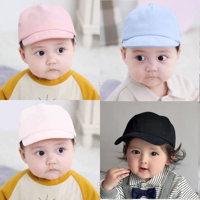 Boné Bebê Basico Infantil Unissex Liso Aba Curva Criança
